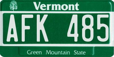 VT license plate AFK485