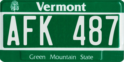 VT license plate AFK487