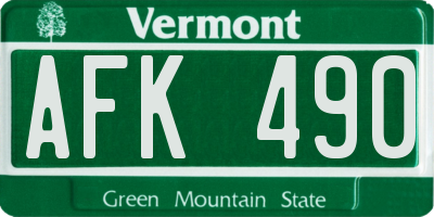 VT license plate AFK490