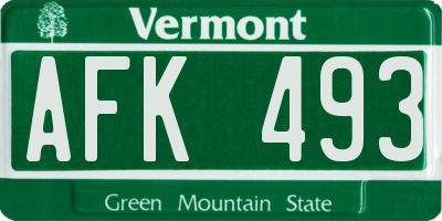 VT license plate AFK493