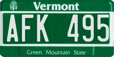 VT license plate AFK495
