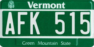 VT license plate AFK515
