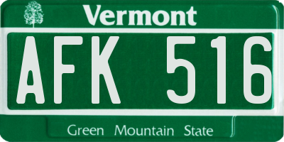 VT license plate AFK516