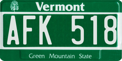 VT license plate AFK518