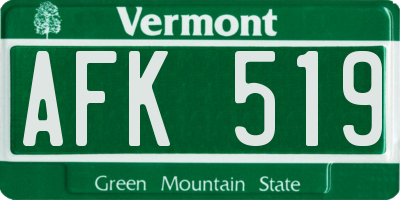 VT license plate AFK519