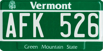 VT license plate AFK526