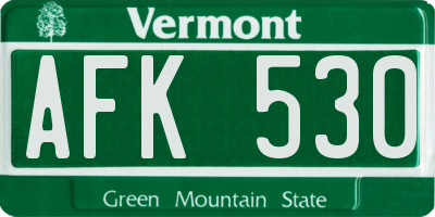 VT license plate AFK530