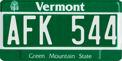 VT license plate AFK544