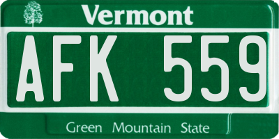 VT license plate AFK559