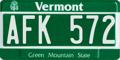 VT license plate AFK572