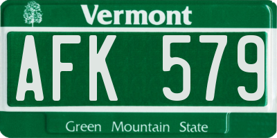 VT license plate AFK579
