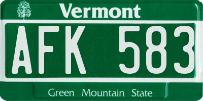 VT license plate AFK583