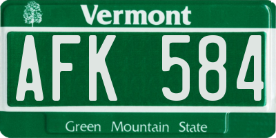 VT license plate AFK584