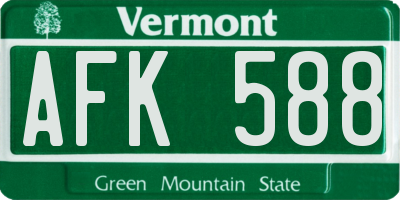 VT license plate AFK588