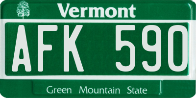VT license plate AFK590