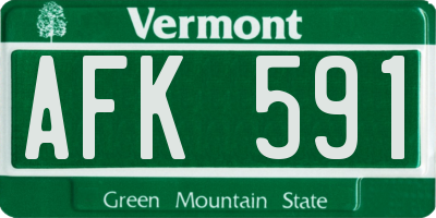 VT license plate AFK591