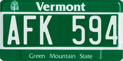 VT license plate AFK594