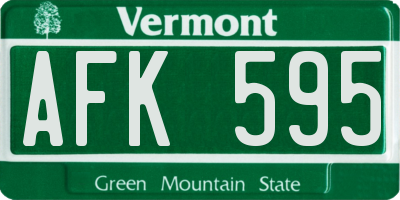 VT license plate AFK595