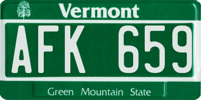 VT license plate AFK659