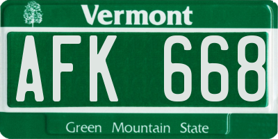 VT license plate AFK668