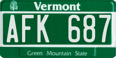 VT license plate AFK687