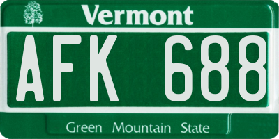 VT license plate AFK688