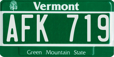 VT license plate AFK719