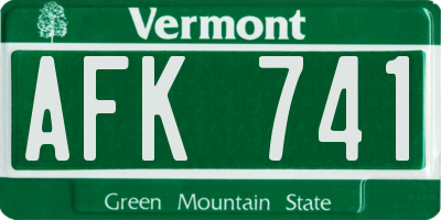 VT license plate AFK741