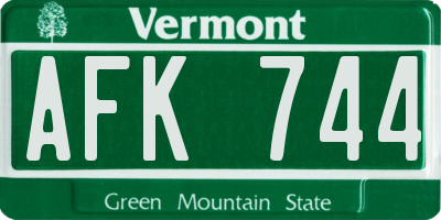 VT license plate AFK744