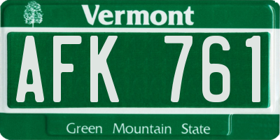 VT license plate AFK761