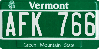 VT license plate AFK766