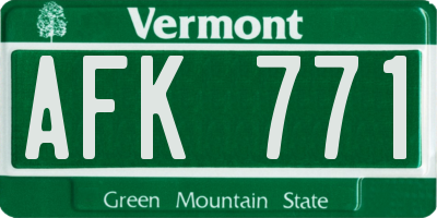 VT license plate AFK771