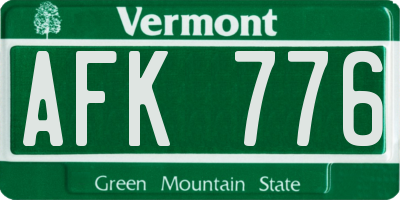 VT license plate AFK776