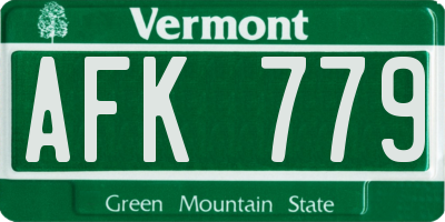 VT license plate AFK779
