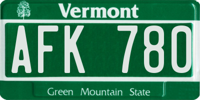 VT license plate AFK780