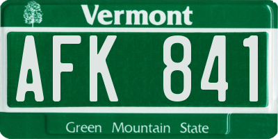 VT license plate AFK841