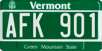 VT license plate AFK901