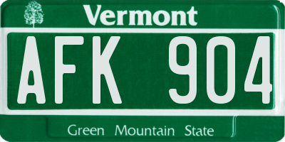VT license plate AFK904