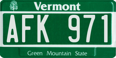 VT license plate AFK971