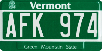 VT license plate AFK974