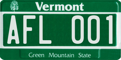 VT license plate AFL001