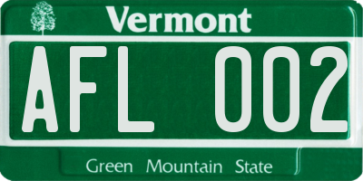 VT license plate AFL002