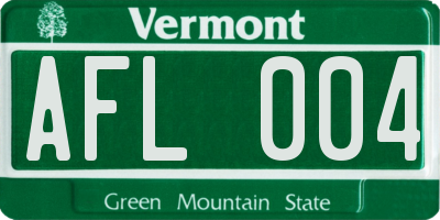 VT license plate AFL004