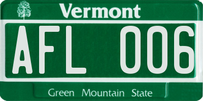 VT license plate AFL006