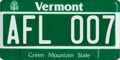 VT license plate AFL007