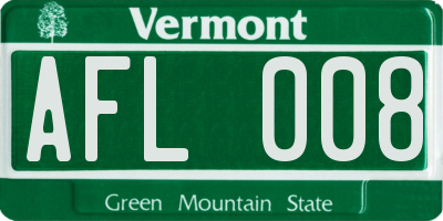 VT license plate AFL008