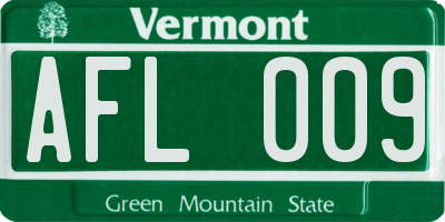VT license plate AFL009