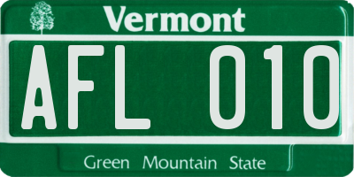 VT license plate AFL010