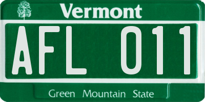 VT license plate AFL011