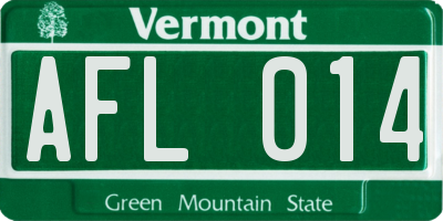 VT license plate AFL014